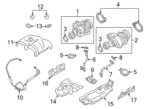 2013 BMW M5 Turbocharger Oil Pipe Diagram for 11428053164