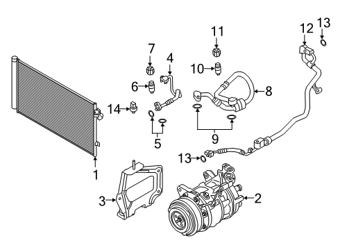 2018 BMW 540d xDrive A/C Condenser, Compressor & Lines REFRIGERANT LINE, DUAL LINE Diagram for 64539324800