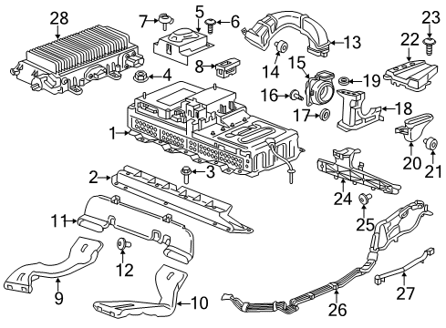 2019 Chevrolet Malibu Hybrid Components, Battery, Cooling System Battery Diagram for 24286375