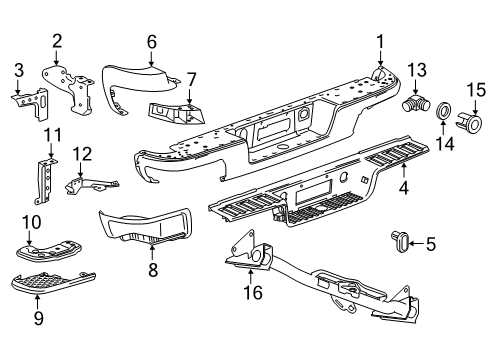 2020 GMC Canyon Parking Aid Bumper Bracket Diagram for 84482384