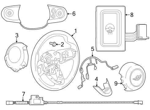 Steering Wheel & Trim Steering Wheel Heating Push-Button Diagram for 61319267365