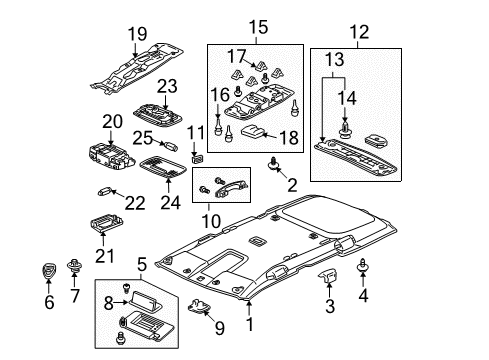 2010 Honda Element Interior Trim - Roof Holder, Sunvisor *NH220L* (CLEAR GRAY) Diagram for 88217S01A01ZA