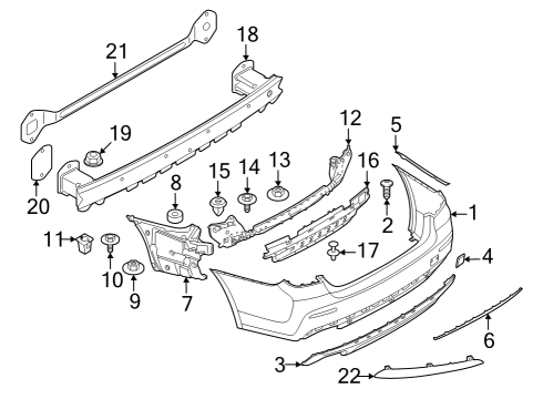 2022 BMW 530e Bumper & Components - Rear Left Protection Foil Diagram for 51127385755