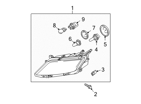 2011 Ford Fusion Headlamps Composite Assembly Diagram for 9E5Z13008B