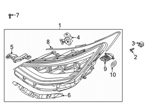 2021 Hyundai Sonata Headlamps Headlamp Assembly, Right Diagram for 92102L0100