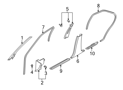 2004 Nissan Maxima Interior Trim - Pillars, Rocker & Floor Garnish Assy-Front Pillar, LH Diagram for 769127Y000