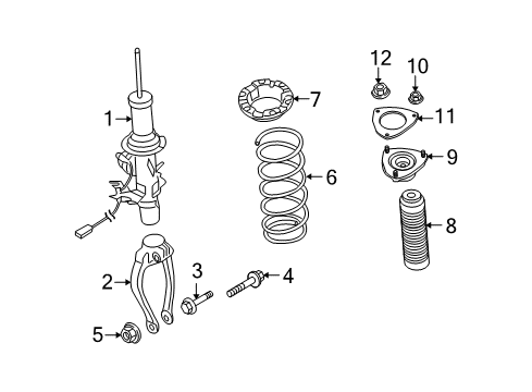 2009 Infiniti FX35 Struts & Components - Front Nut-FLANGE, Hex Diagram for 089183082A