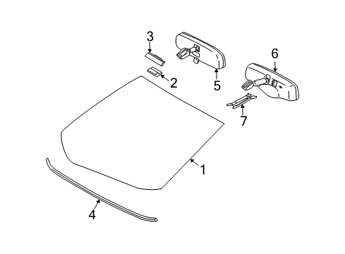 2009 Toyota Matrix Windshield Glass Mirror Inside Cover Diagram for 8781802050