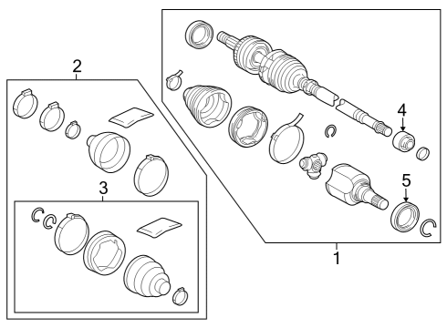 Drive Axles - Front Boot Kit, FR Drive S Diagram for 0443810120