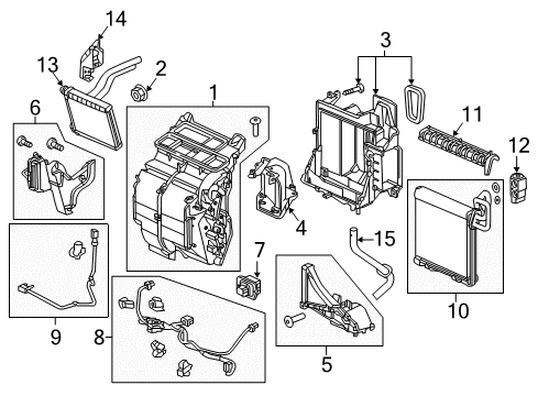 2017 Honda Fit A/C Evaporator & Heater Components Resistor, Blower Diagram for 79330T5RA01