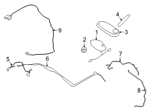 2017 Infiniti QX50 Antenna & Radio Rod-Antenna Diagram for 28215JG40B