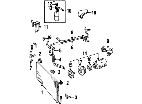 1996 Lincoln Continental A/C Condenser, Compressor & Lines AC Hose Diagram for F6OZ19835BA