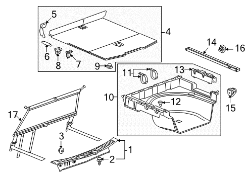 2012 Cadillac CTS Interior Trim - Rear Body Rear Panel Trim Diagram for 20907959