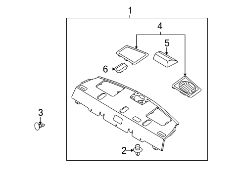 2006 Kia Rio Interior Trim - Rear Body Bezel Assembly-Child Anchor Diagram for 8985525000RU