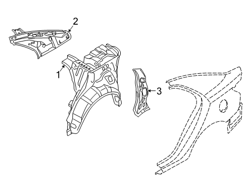 2013 Kia Forte Inner Structure - Quarter Panel Reinforcement-Quarter Inner Upper, R Diagram for 716441M000