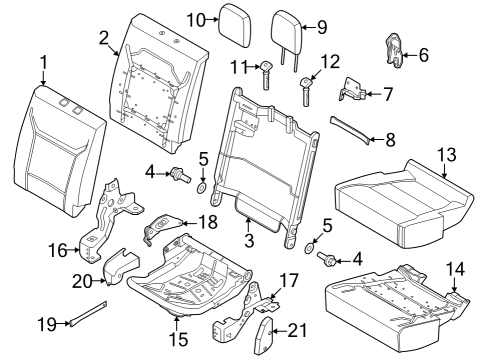 Rear Seat Components PAD - REAR SEAT CUSHION Diagram for ML3Z1863840A