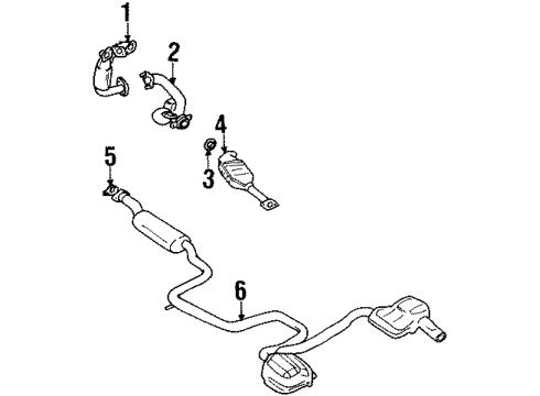 1999 Ford Contour Exhaust Components, Exhaust Manifold Gasket Diagram for F8RZ9448AA
