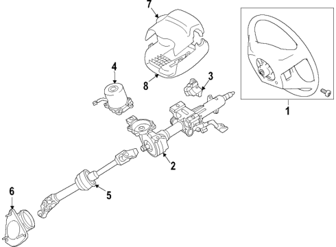2017 Toyota Camry Steering Column & Wheel, Steering Gear & Linkage Upper Column Cover Diagram for 4528606260C0