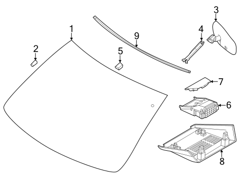 2020 Nissan Altima Lane Departure Warning Inside Mirror Cover Diagram for 96329CA100