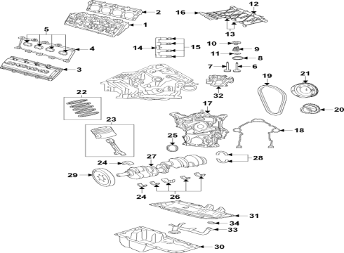 2021 Dodge Durango Engine Parts, Mounts, Cylinder Head & Valves, Camshaft & Timing, Variable Valve Timing, Oil Cooler, Oil Pan, Oil Pump, Adapter Housing, Crankshaft & Bearings, Pistons, Rings & Bearings Pan-Engine Oil Diagram for 53010789AB