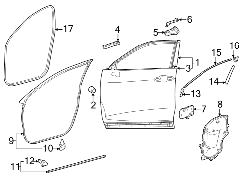 2021 Toyota Venza Door & Components Outer Panel Diagram for 6711248090