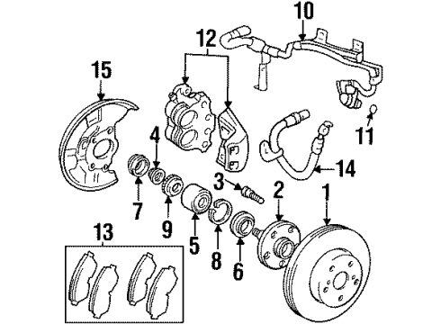 1997 Lexus SC400 Brake Components Sensor, Speed, Front LH Diagram for 8954314030