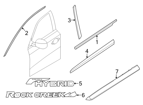 2020 Nissan Pathfinder Exterior Trim - Front Door MOULDING Assembly - Front Door Outside, LH Diagram for 808213KA0B