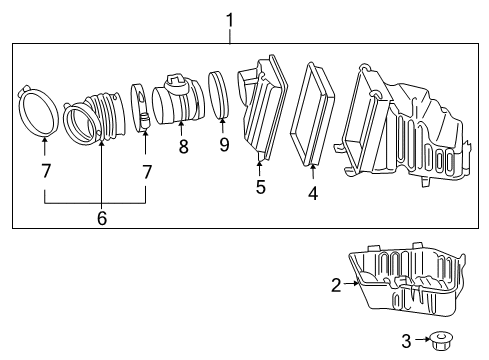 2009 Chevrolet Impala Air Intake Outlet Duct Diagram for 15824022