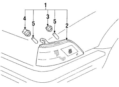 1991 Toyota Corolla Park Lamps Socket & Wire Diagram for 9007599003