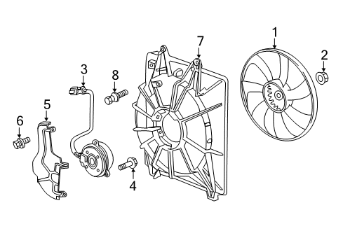 A/C Condenser Fan Cover, Fan Motor Diagram for 386195MRA01