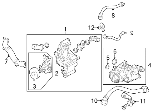 Water Pump COOLANT RETURN LINE Diagram for 17128654852