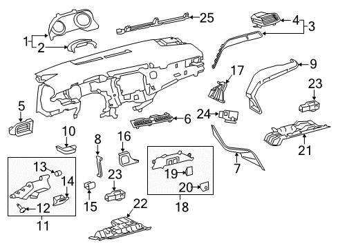 2019 Toyota Camry Cluster & Switches, Instrument Panel Fuse Box Cover Cover Diagram for 5553906110