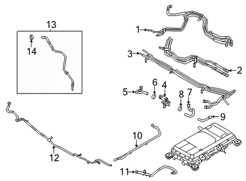2022 Ford F-150 Radiator & Components TUBE - HEATER WATER Diagram for ML3Z18B402A