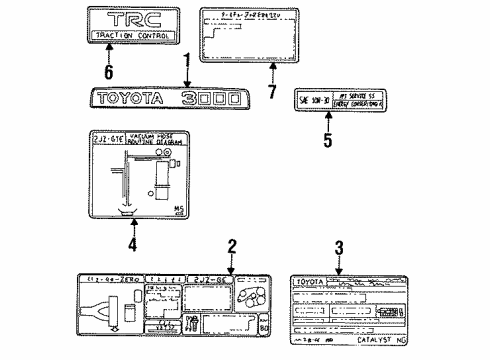 1997 Toyota Supra Information Labels Vacuum Diagram Diagram for 1779246090