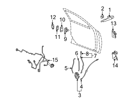 2005 Buick LaCrosse Front Door - Lock & Hardware Lock Diagram for 25876437