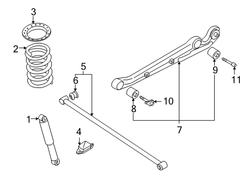 2003 Mitsubishi Montero Sport Rear Suspension Components, Stabilizer Bar BUSHING K Diagram for MB584166