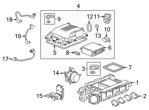 2014 Cadillac CTS Powertrain Control Rear Oxygen Sensor Diagram for 12634063