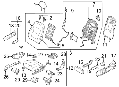 Passenger Seat Components GUIDE ASSY-HEADREST W/O LEVER Diagram for 88780GI000NNB