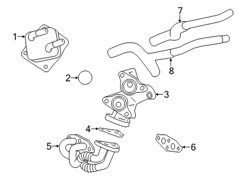 2022 Toyota Highlander Oil Cooler Bracket Diagram for 157810P010