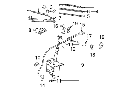 2006 Scion tC Wiper & Washer Components Washer Hose Diagram for 8537021130
