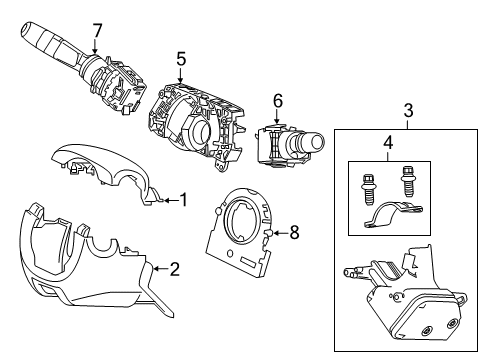 2016 Acura TLX Switches Cover, Column (Premium Black) Diagram for 77350TZ3A01ZA