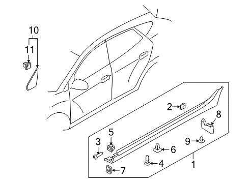 2013 Hyundai Tucson Exterior Trim - Pillars, Rocker & Floor Garnish Assembly-Delta RH Diagram for 861902S000