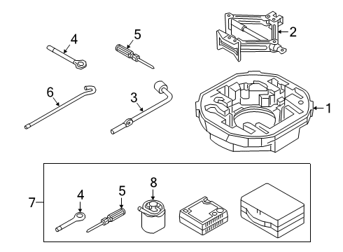 2021 Genesis G70 Jack & Components Jack Assembly Diagram for 09110J5000
