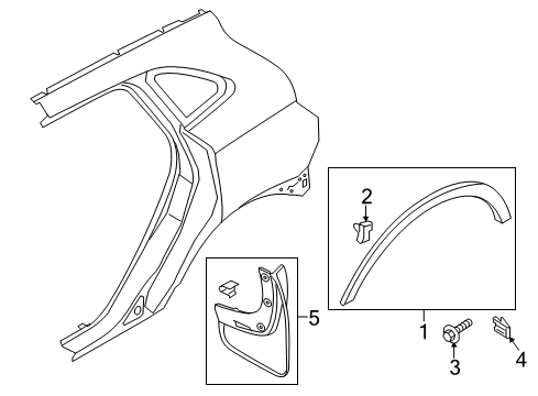 2016 Lincoln MKC Exterior Trim - Quarter Panel Wheel Opening Molding Diagram for EJ7Z78290A60AA