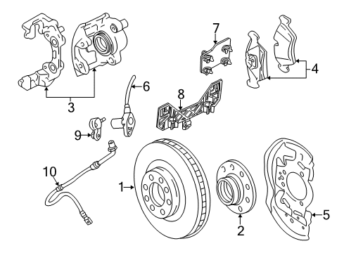 2002 Saturn LW300 Brake Components Rear Pads Diagram for 22678482