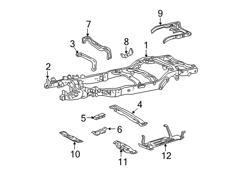 2001 Ford Expedition Frame & Components Skid Plate Diagram for F75Z9A147AA
