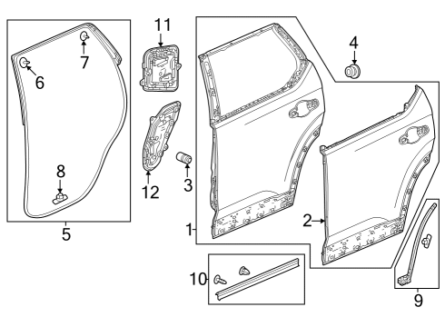 Door & Components Clip C, Panel Insert Diagram for 90654TK8A01