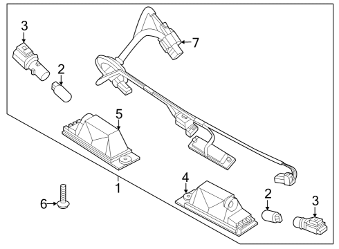 License Lamps Side Repeater Bulb Holder Assembly Diagram for 923504H000