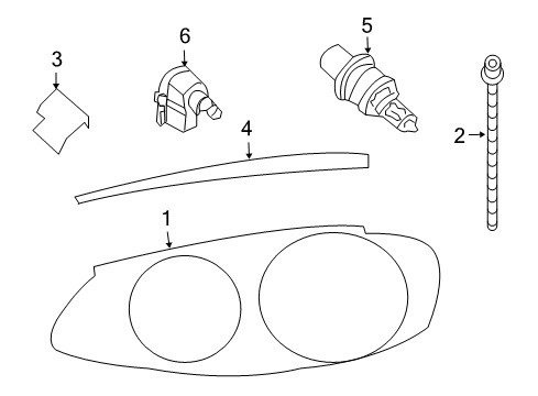 2004 Chrysler Concorde Headlamps, Headlamp Washers/Wipers Hid Bulb Powerpack Headlamp Diagram for 4805914AA