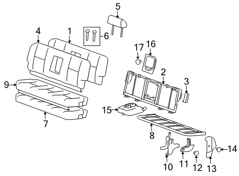 2012 GMC Sierra 1500 Rear Seat Components Pad-Rear Seat Cushion Diagram for 22771045